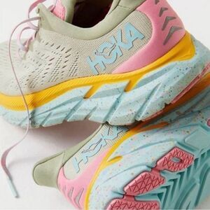 Free People Movement x Hoka Clifton 8 Seaweed Green Tea Pastel Athletic Sneakers